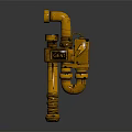 Yellow Metal Hardware Tool with Industrial Piping Structure and Heavy Duty Handle for Professional Use