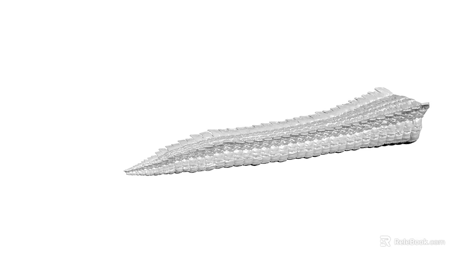 Silver Layered Wavy Decorative Material With Textured Surface And Modern Design 3d model 