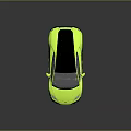 Bright Yellow Sports Car with Black Roof Sleek Design and Black Wheels