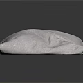 Soft White Textured Pillow on Black Smooth Surface with Gray Background 3d model