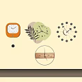 Modern wall clock combination clock pendant clock 3d model