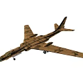 Military Camouflage Fighter Jet With Extended Landing Gear And Aerodynamic Design