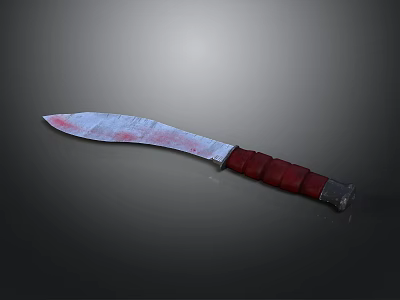 Space Exploration Knife With Silver Blade And Red Handle Design 3d model