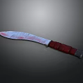 Space Exploration Knife With Silver Blade And Red Handle Design