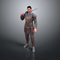 Male Warrior Character In Medieval Armor Holding Dagger And Detailed 3D Model Design