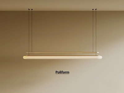 Poliform Modern Minimalist Pendant Light With Sleek White Shade And Metallic Frame 3d model