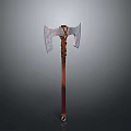 Medieval Battle Axe Featuring Metal Blade Wooden Handle And Decorative Wrapping Design