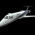 ERJ 135 Airplane With White And Dark Blue Fuselage Windows Wings And Tail