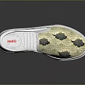 Slip On Casual Shoes With Gold And Black Ginkgo Leaf Pattern And White Sole
