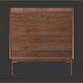 Wooden Side Cabinet With Grid Design And Four Legs For Living Room