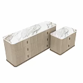 Modern Wooden Storage Cabinets With Light And Dark Wood Tones Drawers And Doors