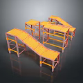 Orange Metal Work Platform Frames With Various Shapes And Adjustable Structures
