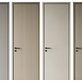 Modern Flush Doors In Various Colors With Wood Grain And Metal Handles