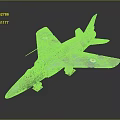 Vintage Green Camouflage Fighter Jet With Round Badges Twin Engines And Cockpit