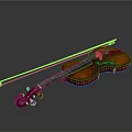 Classical Wooden Violin With Reddish Brown Body And Matching Bow For Music Enthusiasts