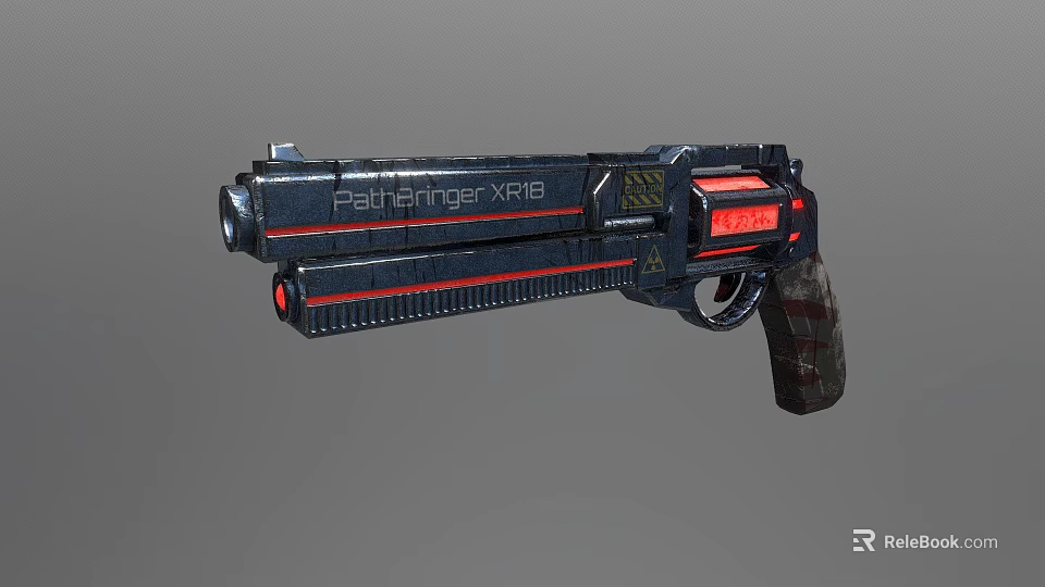 PATRIOT XRB1 Sleek Futuristic Handgun with Black Red Design Detailed Grip and Tech Inspired Features 3d model 