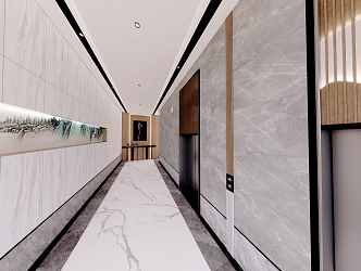 New Chinese Elevator Hall Elevator Hall 3d model