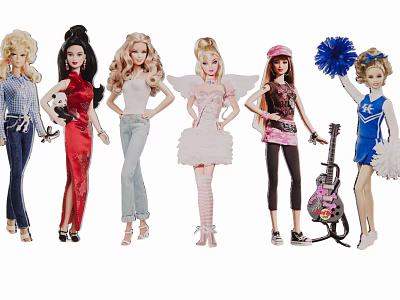 Fashionable Dolls In Different Stylish Outfits And Accessories 3d model Fashionable Dolls In Different Stylish Outfits And Accessories 3d model