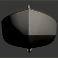 Wooden Canoe With Interior Seats And White Brown Exterior For Water Transportation