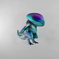 Vibrant Blue Purple Gradient Mythical Game Fantasy Creature Character 3d model