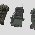 Military Utility Vehicles With Open Structure Off Road Tires And Mounted Machine Gun