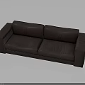 Modern Brown Leather Sofa Furniture With Simple Design And Smooth Upholstery
