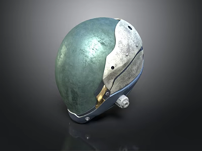 Tactical Military Helmet With Durable Metal Construction And Green Silver Design For Combat Gear 3d model
