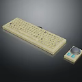 Beige Computer Keyboard And Compact Mouse For Desktop Computer Peripheral 3d model