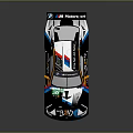 BMW Race Car With Colorful Livery Rear Wing And Sponsor Logos