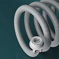 Phone Digital Charging Cable With Braided Hose White Connector And Coiled Design