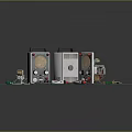 Laboratory Equipment Setup on Green Mat with Tools Wires and Small Metal Components