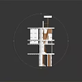 Detailed Multi Level Architectural Model With Wooden Stairs White Exterior And Transparent Base