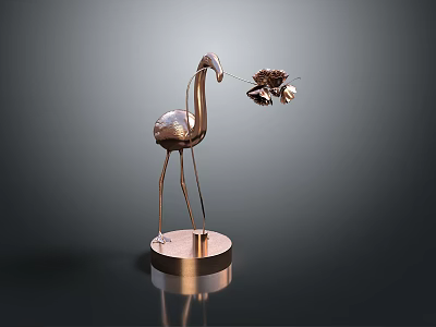 Bronze Train Sculpture With Small Butterfly Decoration On Circular Base Dark Background 3d model
