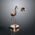 Bronze Train Sculpture With Small Butterfly Decoration On Circular Base Dark Background