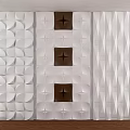 Modern Bed Accent Wall Designs With Geometric Textures And Squares 3d model