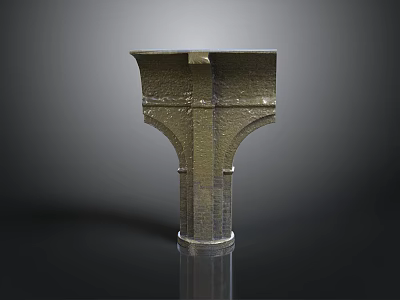 Rustic Metal Architectural Structure With Geometric Arched Design And Textured Surface 3d model