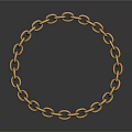 Golden Metallic Chain Necklace With Shiny Polished Links And Reflective Surface