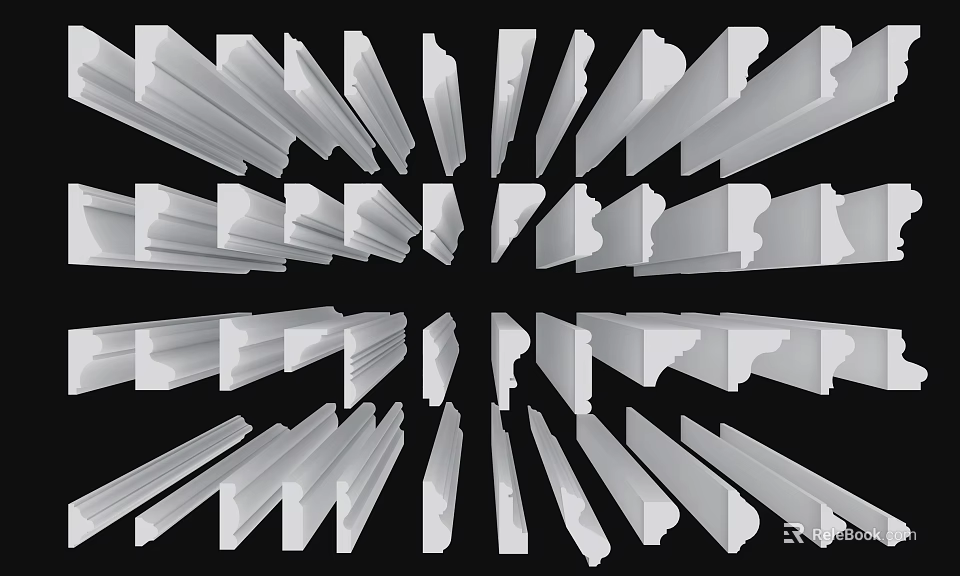 Decorative Gypsum Coving Various Styles For Interior Home Decoration Design 3d model 