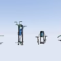Diverse Outdoor Fitness Equipment With Multifunctional Exercise Machines And Digital Display Panels