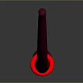 3D Rendered Red Bow Design With Black Grip And Bowstring