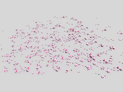 Pink Flower Petals Scattered Softly On Light Colored Background Surface Texture 3d model
