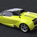 Yellow Convertible Sports Car With Sleek Body Black Roof And Silver Wheels
