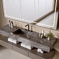 Modern Bathroom Cabinet Bathroom Counter Basin Bathroom Ornaments Mirror Cabinet Sink 3d model