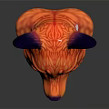 Detailed 3D Fox Character Sculpture With Orange Fur Blue Eyes And Large Ears