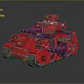 Red Military Tank With Detailed Turret Tracks And Modern Armor Design
