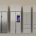 Modern Stainless Steel Refrigerators and Freezers with Double Doors Smart Screens and Vertical Design