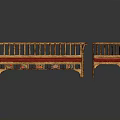 Wooden Furniture Set With Red Cushions Carved Frame And Decorative Design Details