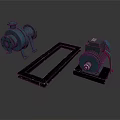 Industrial Equipment Set Featuring Water Pump Electric Motor And Metal Frame