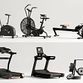 Essential Home Gym Fitness Equipment Including Stationary Bike Rower Treadmill And Dumbbells
