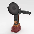 Handheld Power Tool With Black Grinding Disc And Red Battery Base 3d model